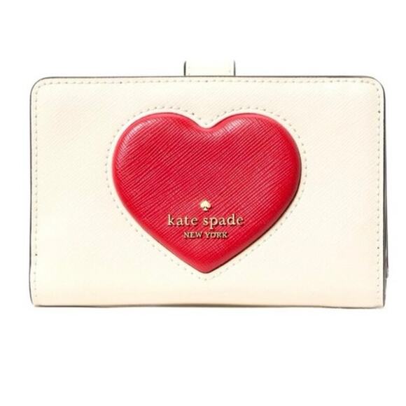 Kate Spade Handbags - NWT Kate Spade Madison Medium Compact Bifold Wallet Puffy Heart Meringue Multi